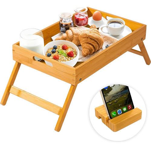 Mesa De Bandeja De Cama Pequeña De Campana Con Patas Plegabl