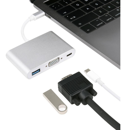 Nuevo Type-c A Vga Pd Usb Hub Adaptador Dock Para Portátil