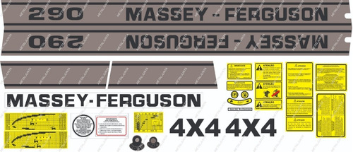 Decalque Faixa Adesiva Trator Massey Ferguson 290 4x4 022032