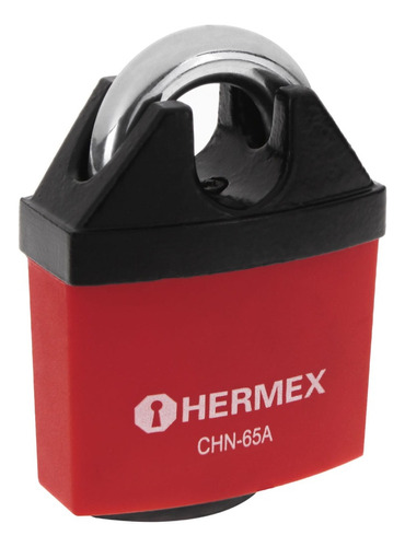 Candado Alta Seguridad Gancho Anti-corte 50mm Hermex Color Rojo
