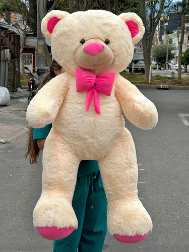 Oso De Peluche Gigante 1,60 +  Moño + 3 Globos