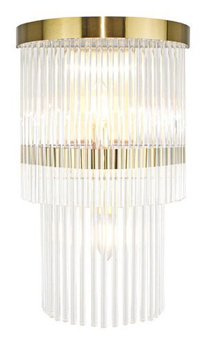 Arandela Metal Vidro Dourado Transparente Ar1504