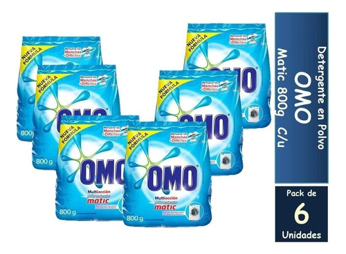 06 Omo Detergente Polvo 800 Gramos