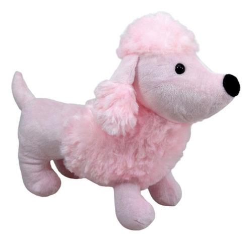 Cachorro Pelúcia Poodle Rosa 36 Cm Comprimento