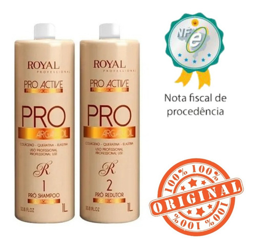 Escova Progressiva Pro Active Argan Oil Royal 2x1000ml