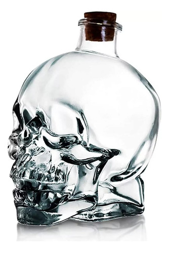 Botella Calavera Vidrio Craneo Vodka Whisky 750 Ml