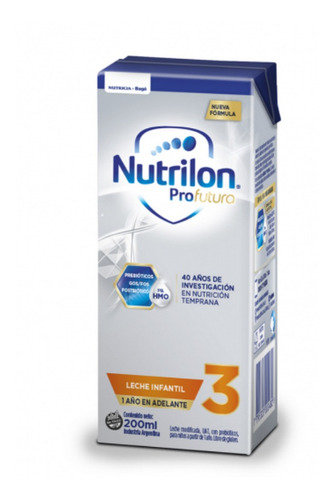 Imagen 1 de 1 de Leche de fórmula líquida sin TACC Nutricia Bagó Nutrilon Profutura 3 sabor neutro en brick x 30 unidades de 200g - 12 meses a 2 años