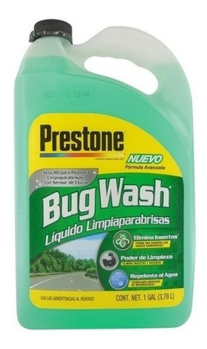 Bug Wash Líquido Limpiaparabrisas Prestone 1 Galon (3.78l)