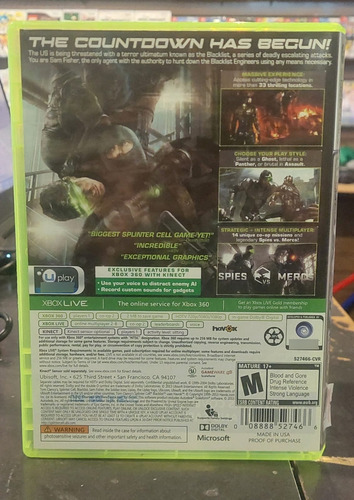 Tom Clancy's Splinter Cell: Blacklist - Xbox 360 Fisico (Reacondicionado)