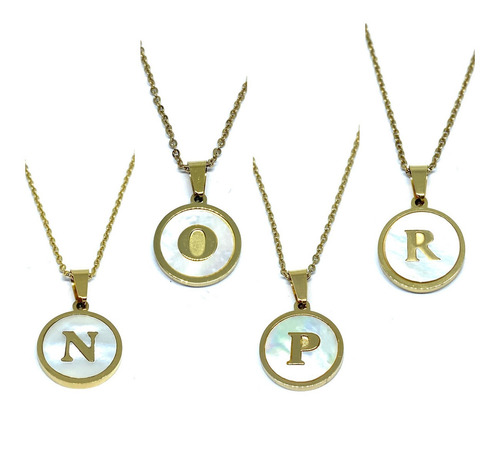 Imagen 5 de 7 de Letra Acero Inoxidable Dorado Madre Perla