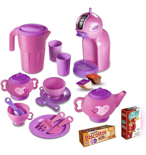 Brinquedo Kit Show De Cházinho 22pçs Zuca Toys Ref.7637 Cor Rosa