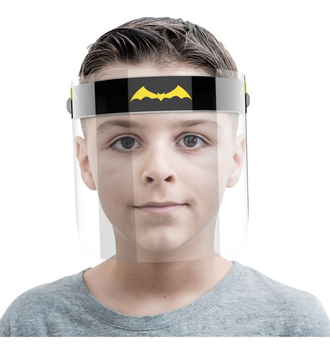 Máscara Infantil Face Shield Articulada Decorada Morcego