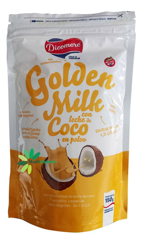 Golden Milk Leche De Coco Vegana Polvo 150gr - Dicomere