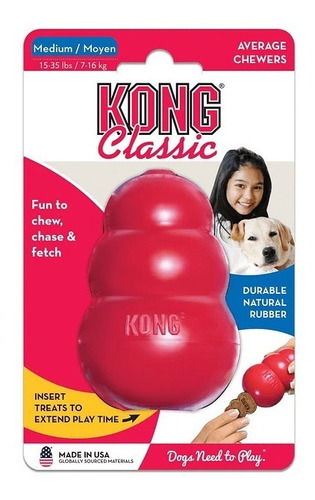 Juguete Kong Classic Para Mascotas Perros Talla M 7-16 Kg