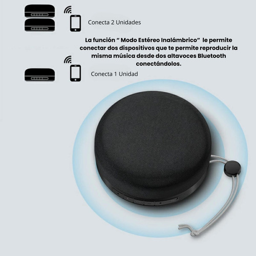 Bocina Portátil Bluetooth Subwoofer 5.0 Hifi 1200mah