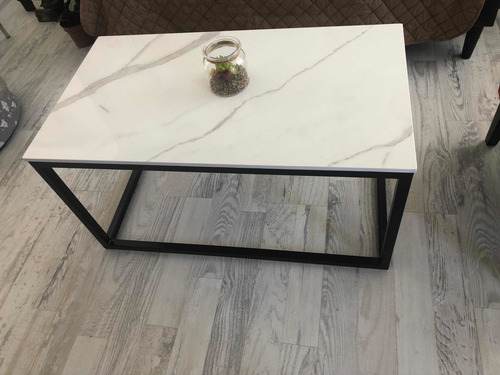 Mesa De Centro Porcelanatico Calacatta 90 X 50 X 45 De Alto