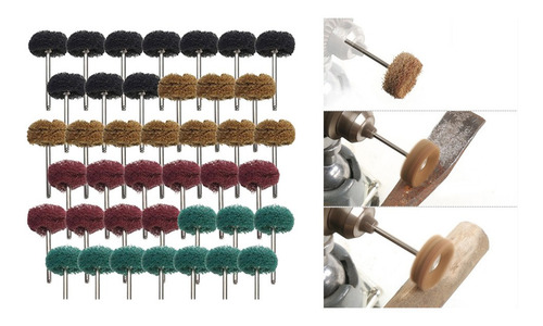 Imagem 7 de 12 de 40pcs Escova Pad Escova Abrasiva Roda Polimento Cning