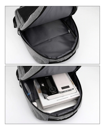 Imagen 5 de 10 de Mochila Urbana Porta Notebook Unisex + Puerto Usb