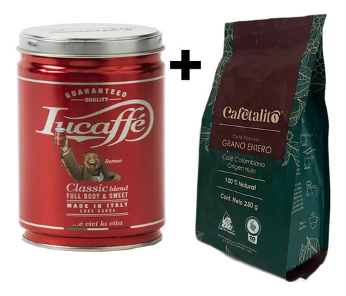 Lucaffe Rojo Classic + Cafetalito En Grano (envío Gratis)