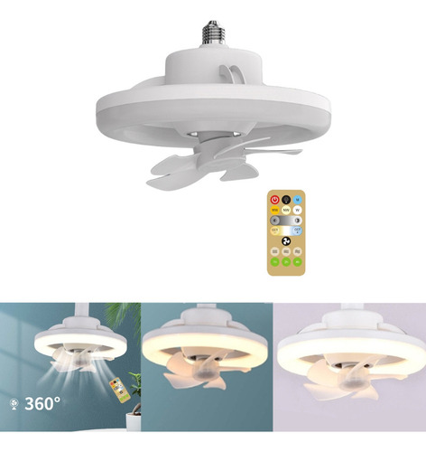 Luz De Ventilador Giratoria De 360° Con Colores Ajustables