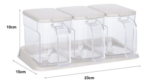 Caja Transparente Para Condimentos, Especias Con Tapa Y