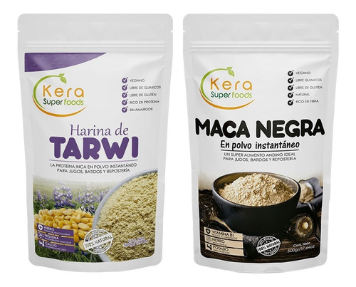 Maca Negra500g Y Harina De Tarwi500g-pack 2 Unidades De 500g