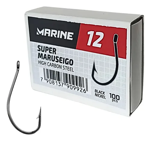 Caixa Anzol Super Maruseigo N 12 Marine 100 Unidades Pesca