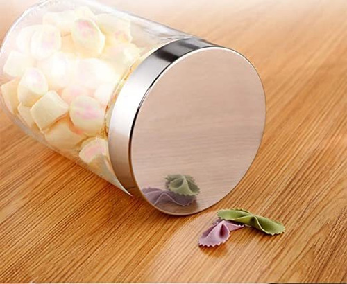 Frasco Tarro Vidrio Chico Tapa Acero 13 Cm Contenedor