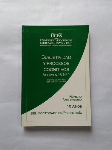 Subjetividad Y Procesos Cognitivos Vol.16 N° 2