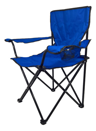 Cadeira Dobrável Oasis Neoblue Azul Suporta 120kg - Portátil, Com Apoio De Braço E Porta-copos - Ideal Para Camping E Piqueniques C/ Bolsa De Transporte