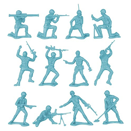 Timmee Plastic Army Men - Figuras De Soldado De Juguete Azul