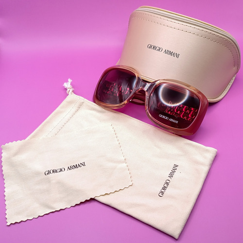 Giorgio Armani 600/s Made In Italy 90's Lentes De Sol Dama Cuadrado Rosa Chicle Rosa Chicle Rosa Chicle Plateado (Usado)