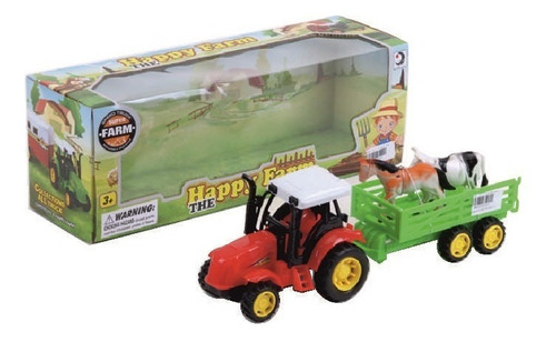 Tractor Friccion Con Animales Caja