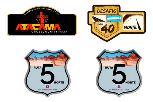 Kit Adesivos Atacama, Desafio Ruta Norte E Ruta 5 Norte