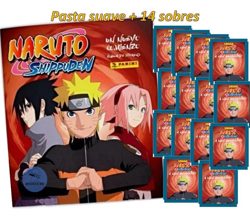 Colección Naruto Shippuden Álbum Suave + 14 Sobres Panini
