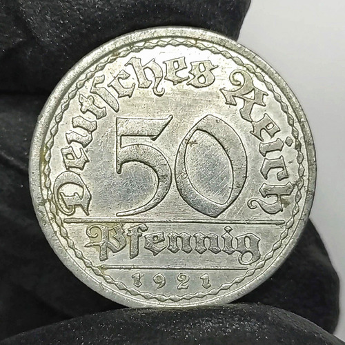 Alemania 50 Pfennig 1921 Moneda Antigua