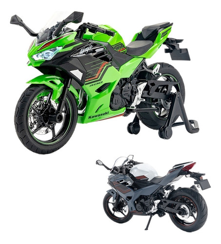 Kawasaki Ninja 400 Miniatura Metal Moto Con Soporte 1/12