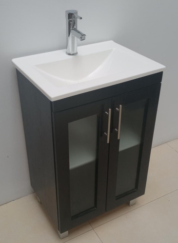 Imagen 5 de 10 de Vanitory 52 X 37 Cm Color Wengue Con 2 Puertas