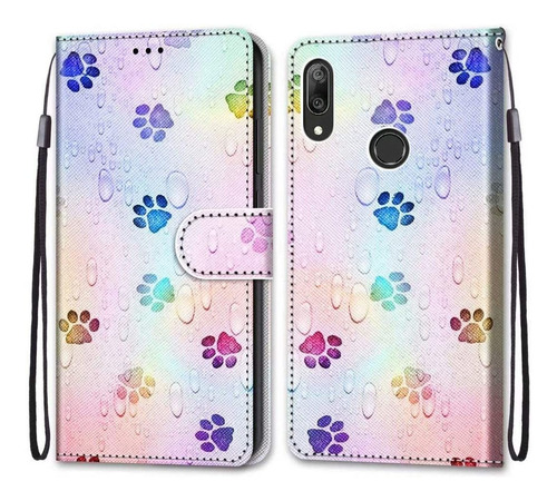 Para El Caso De Huawei Y7 2019, Funda De Cuero De La Pu Esti