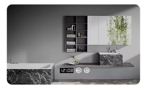 Banna Espejo Led Para Baño 50x70cm Touch 3 Modo Con Función Antiva, Espejo De Luz Ajustable, Antivaho,visualización De La Hora Y La Temperatura, A Prueba De Explosiones, Instalación Sencilla