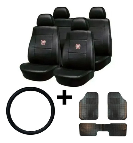 Combo De Funda Cubre Asiento, Alfombra Y Cubrevol Fiat Siena