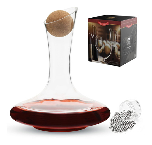 Le Portteus Red Wine Decanter Set With Cork Ball Stopper And