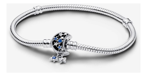 Pulseira Pandora Moments Sparkling Moon Clasp 18cm Comprimento 18 Cm Cor Prateado Diâmetro 18 Cm