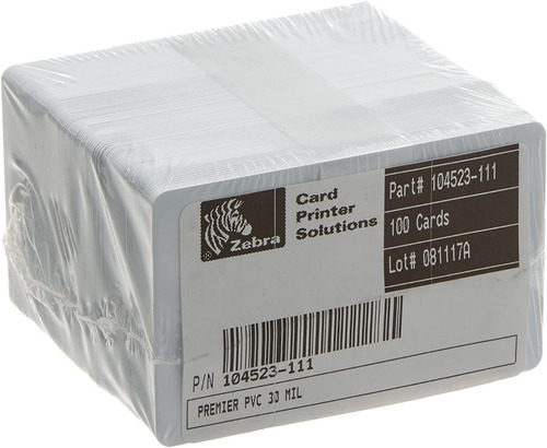 Imagen 2 de 2 de 500 Tarjetas De Pvc De 30 Milesimas Zebra 104523-111