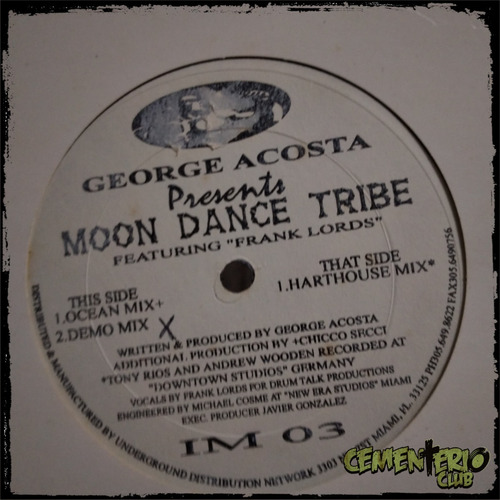 George Acosta Feat Frank Lords Moon Dance Tribe Maxi Vinilo