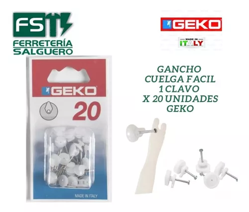 Gancho Clavo Acero T/ Cuelga Facil X 20 Unidades Geko Italy