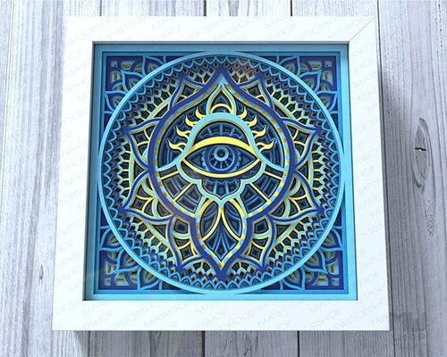 Mandala Multicapa Geometria Sagrada Mano De Fatima 40x40 Cm