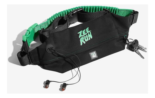 Cinturón para correr Zee.run P, diseño de tela lisa Zee.dog, 55 x 80, color negro