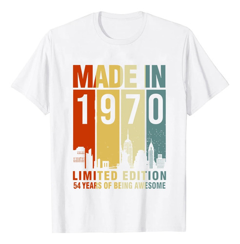 Made In 1970 Camiseta Blanca Con Estampado Gráfico