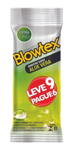 Pack Preservativo Blowtex Aloe Vera Pague 6 Leve 9